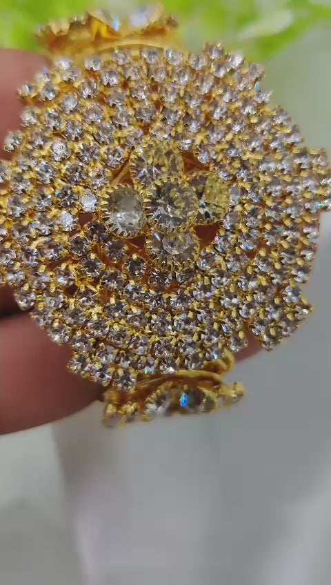 Imported Royal Ruby Crystal Golden Bracelet